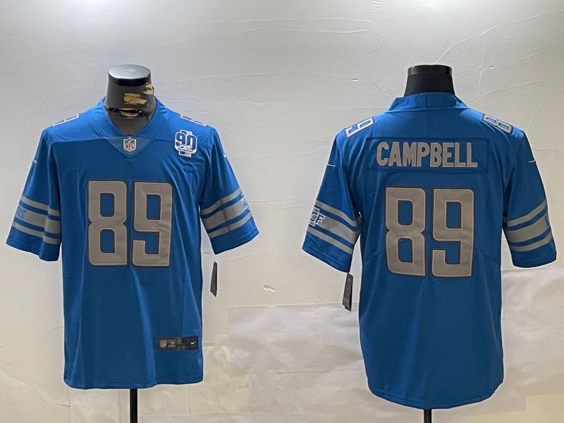 Men Detroit Lions #89 Campbell Blue 2024 Nike Limited NFL Jersey style 3